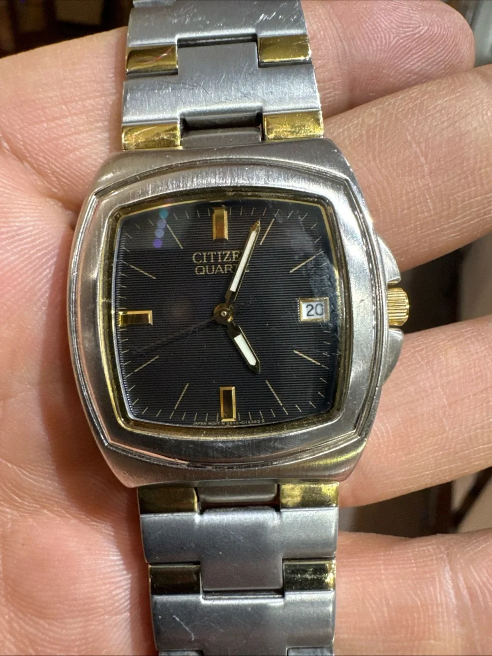 Citizen Two-Tone Silver and Gold Watch with Black Dial